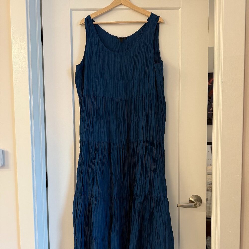 Eileen Fisher Blue Crinkle Dress